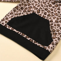 Girls Leopard Hooded Long Sleeve Top & Trousers Wholesale Girls Clothes - PrettyKid