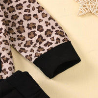 Girls Leopard Hooded Long Sleeve Top & Trousers Wholesale Girls Clothes - PrettyKid