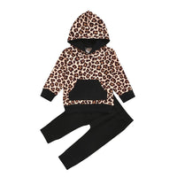 Baby Girls Leopard Hooded Top & Pants Baby Clothes Suppliers - PrettyKid