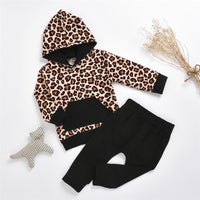 Baby Girls Leopard Hooded Top & Pants Baby Clothes Suppliers - PrettyKid