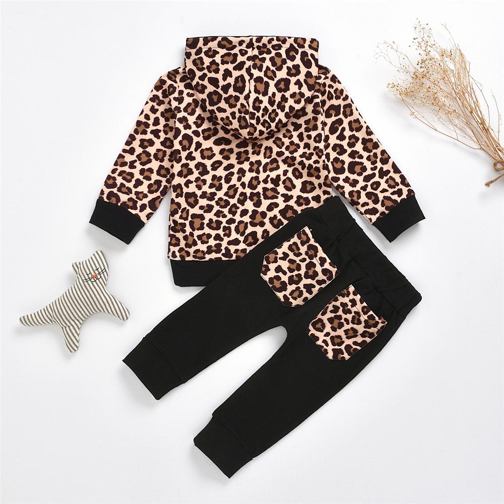 Baby Girls Leopard Hooded Top & Pants Baby Clothes Suppliers - PrettyKid