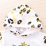 Girls Leopard Kitty Printed Hooded Tops & Bottoms Kids Fashion Wholesale - PrettyKid