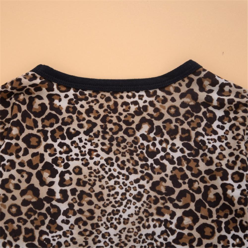 Toddler Girls Leopard Letter Long Sleeve Top & Pants Girls Wholesale - PrettyKid