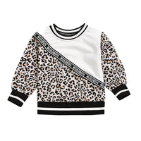 Toddler Girls Leopard Letter Off Shoulder T-shirt Girls Wholesale Clothes - PrettyKid