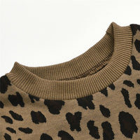 Girls Leopard Long Sleeve Jumper & PU Skirt Wholesale Childrens Clothing - PrettyKid