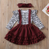 Baby Girls Leopard Long Sleeve Romper & Suspender Skirt Girl Wholesale - PrettyKid