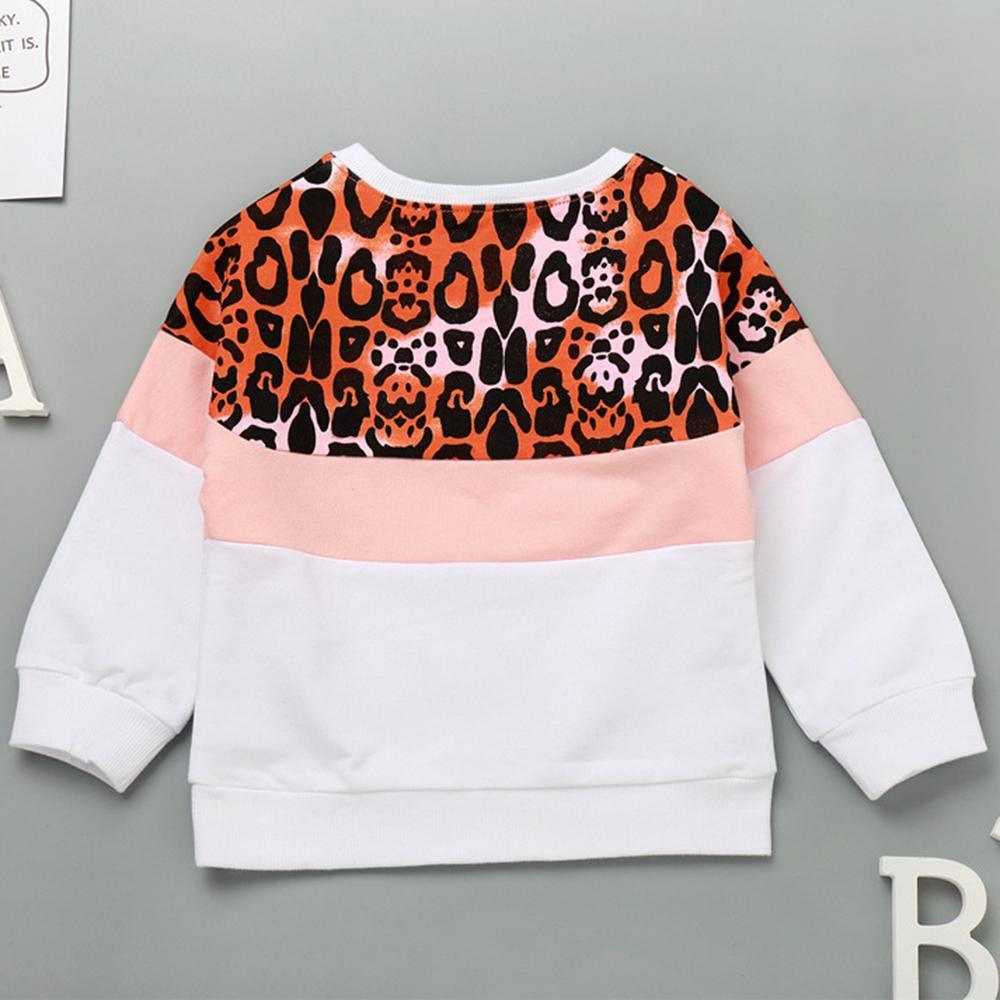 Unisex Leopard Long Sleeve Splicing Tops Wholesale - PrettyKid