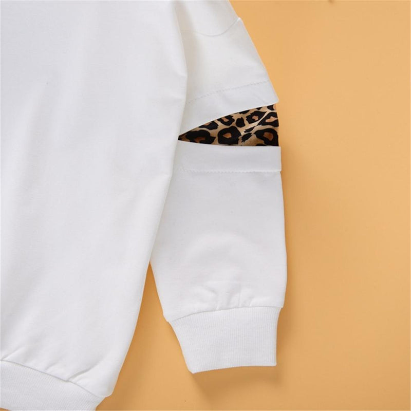 Toddler Girl Leopard Long Sleeve T-shirt Wholesale Little Girl Clothes - PrettyKid