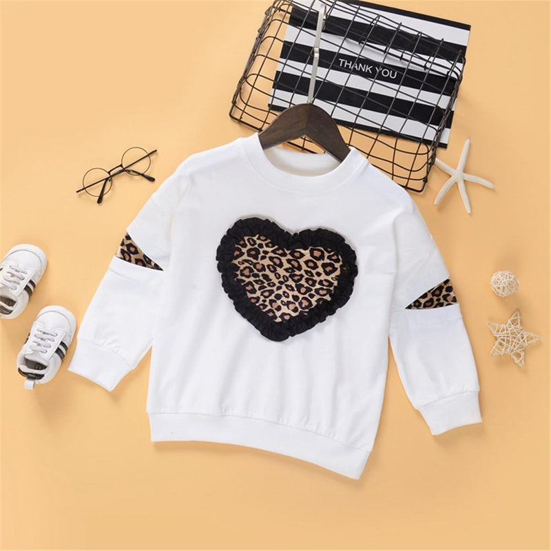 Toddler Girl Leopard Long Sleeve T-shirt Wholesale Little Girl Clothes - PrettyKid