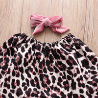 Girls Leopard Long Sleeve Top & Flared Pants & Headband Wholesale Girls Clothing - PrettyKid