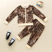 Girls Leopard Long Sleeve Top & Pants Wholesale Girl Clothing - PrettyKid