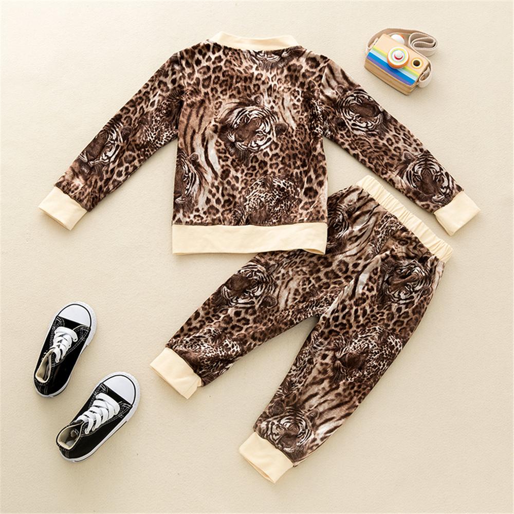 Girls Leopard Long Sleeve Top & Pants Wholesale Girl Clothing - PrettyKid