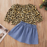 Baby Girls Leopard Long Sleeve Top & Skirt Baby Wholesales - PrettyKid