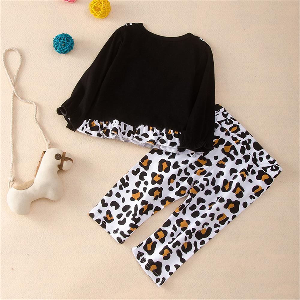Baby Girls Leopard Long Sleeve Tops & Bottoms Buy Baby Clothes Wholesale - PrettyKid