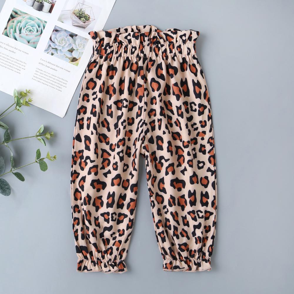 Baby Girls Leopard Pattern Letter Print Romper & Pants - PrettyKid