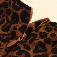 Girls Leopard Pleate Long Sleeve Top & Distressed Jeans Girl Wholesale - PrettyKid
