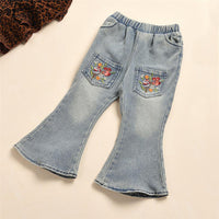 Girls Leopard Pleate Long Sleeve Top & Distressed Jeans Girl Wholesale - PrettyKid
