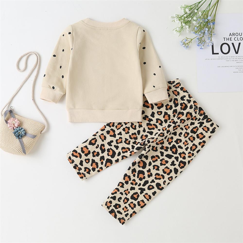 Baby Girls Leopard Polka Pot Print Top & Pants Boutique Baby Clothes Wholesale - PrettyKid
