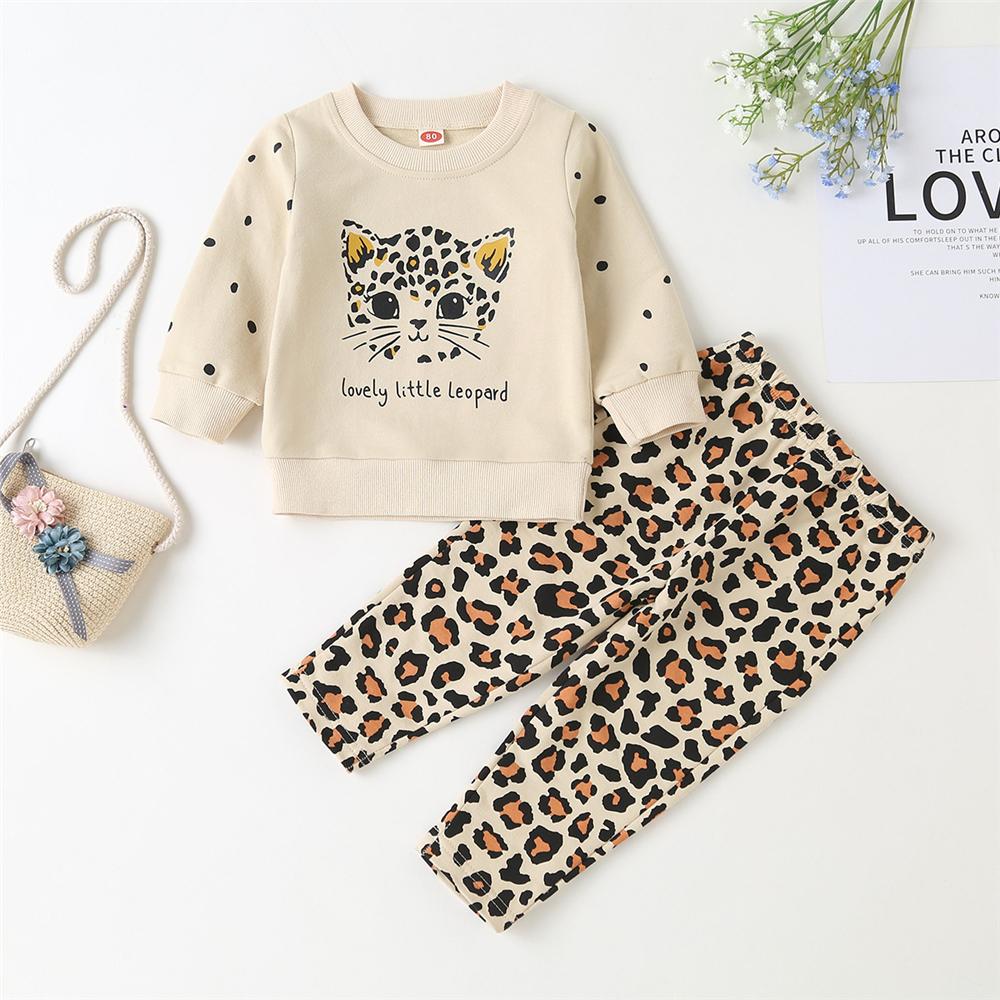 Baby Girls Leopard Polka Pot Print Top & Pants Boutique Baby Clothes Wholesale - PrettyKid