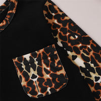 Girls Leopard Print Pockets Long Sleeve Top & Pants Kids Wholesale Clothing - PrettyKid