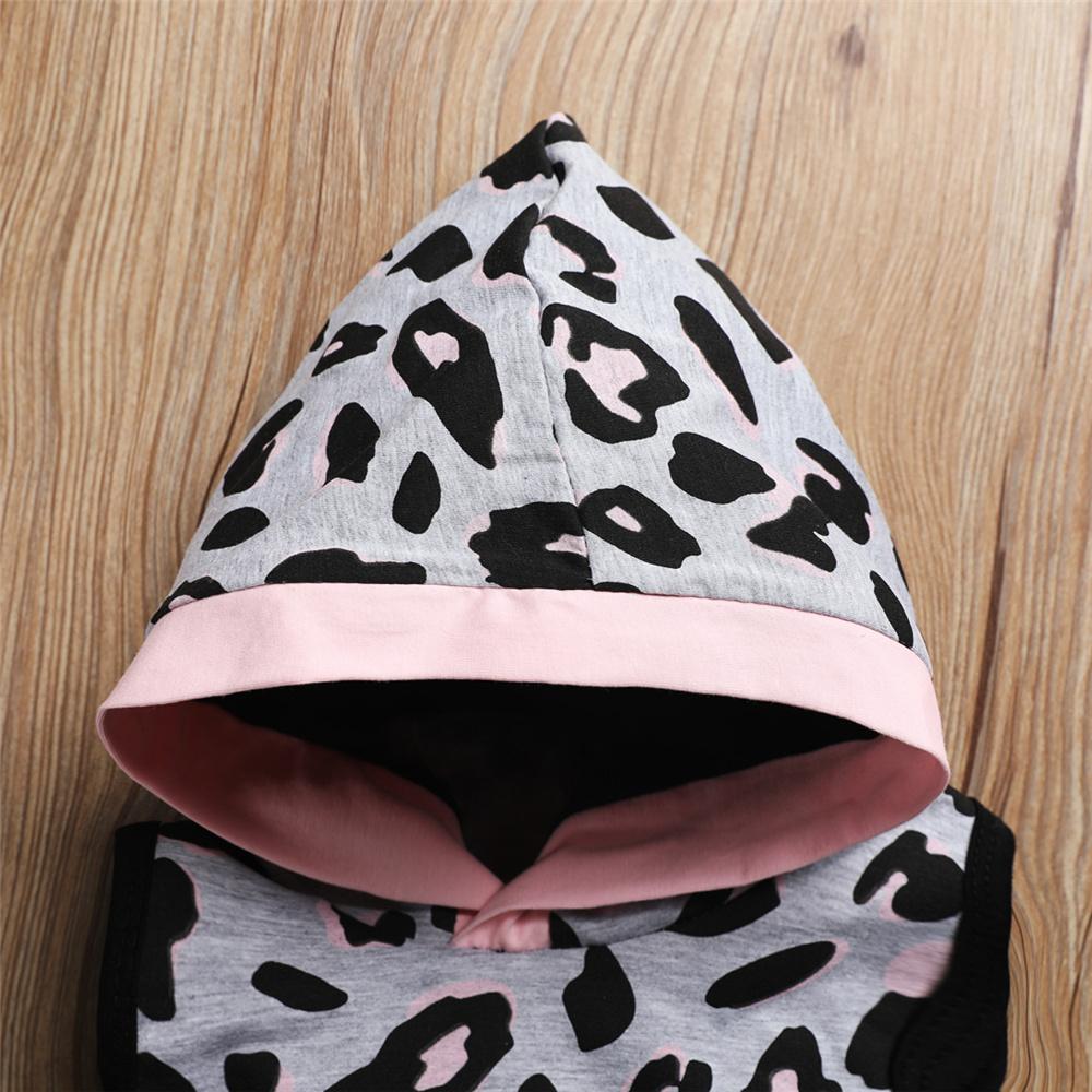 Baby Girls Leopard Printed Hooded Sleeveless Romper Wholesale Clothing Baby - PrettyKid