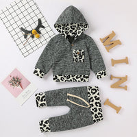 Baby Girls Leopard Printed Hooded Top & Bottoms Baby Clothing Distributor - PrettyKid