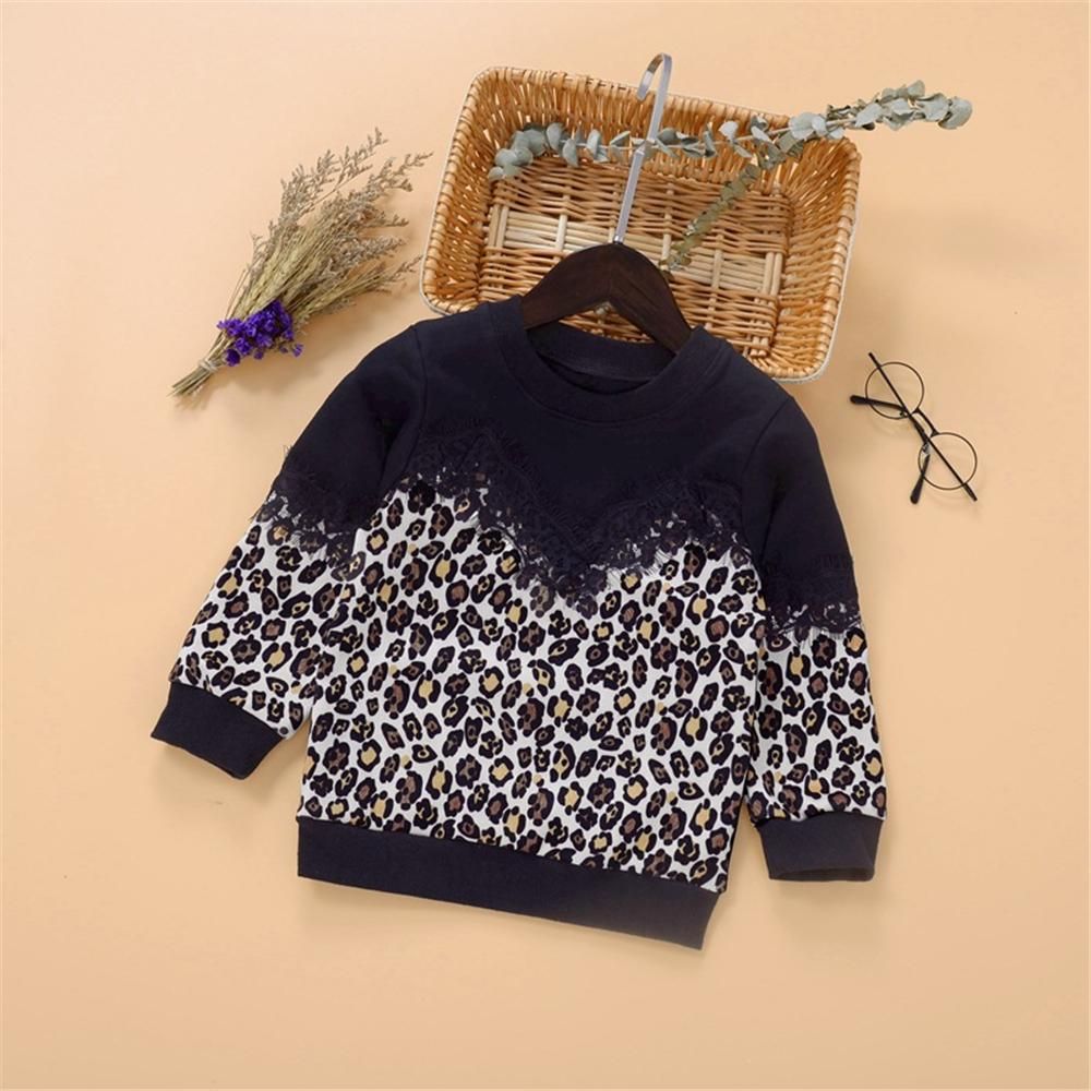 Girls Leopard Printed Long Sleeve T-shirt & Trousers Girl Wholesale - PrettyKid