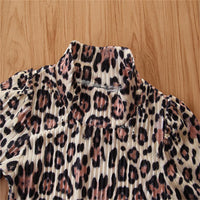 Girls Leopard Printed Long Sleeve Tops & Tulle Skirt Wholesale Toddler Clothes - PrettyKid