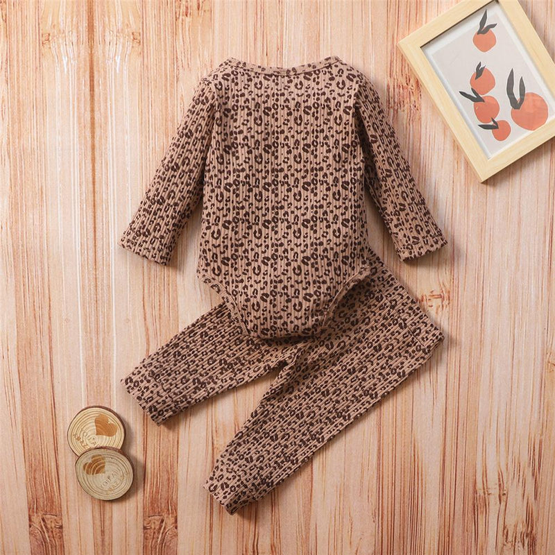 Baby Girls Leopard Printed Romper & Bottoms Baby Wholesale Suppliers - PrettyKid