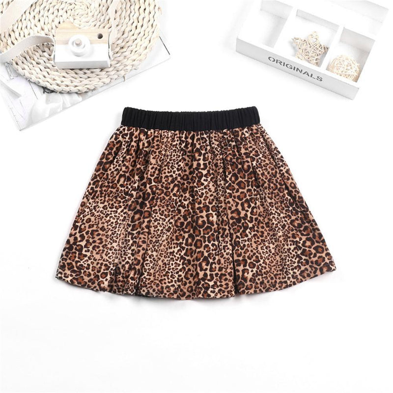 Girls Leopard Printed Skirt Wholesale Girl Boutique clothes - PrettyKid
