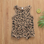Baby Girls Leopard Printed Sleeveless Romper Cheap Baby clothing - PrettyKid