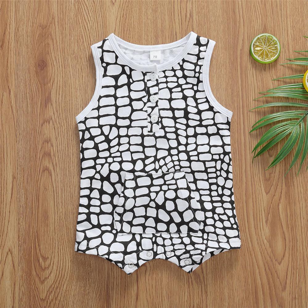 Baby Girls Leopard Printed Sleeveless Romper Cheap Baby clothing - PrettyKid