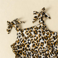 Baby Girls Leopard Printed Splicing Dress Wholesale Baby Dresses - PrettyKid