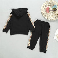 Unisex Leopard Printed Star Long Sleeve Hooded Tops & Pants Wholesale - PrettyKid