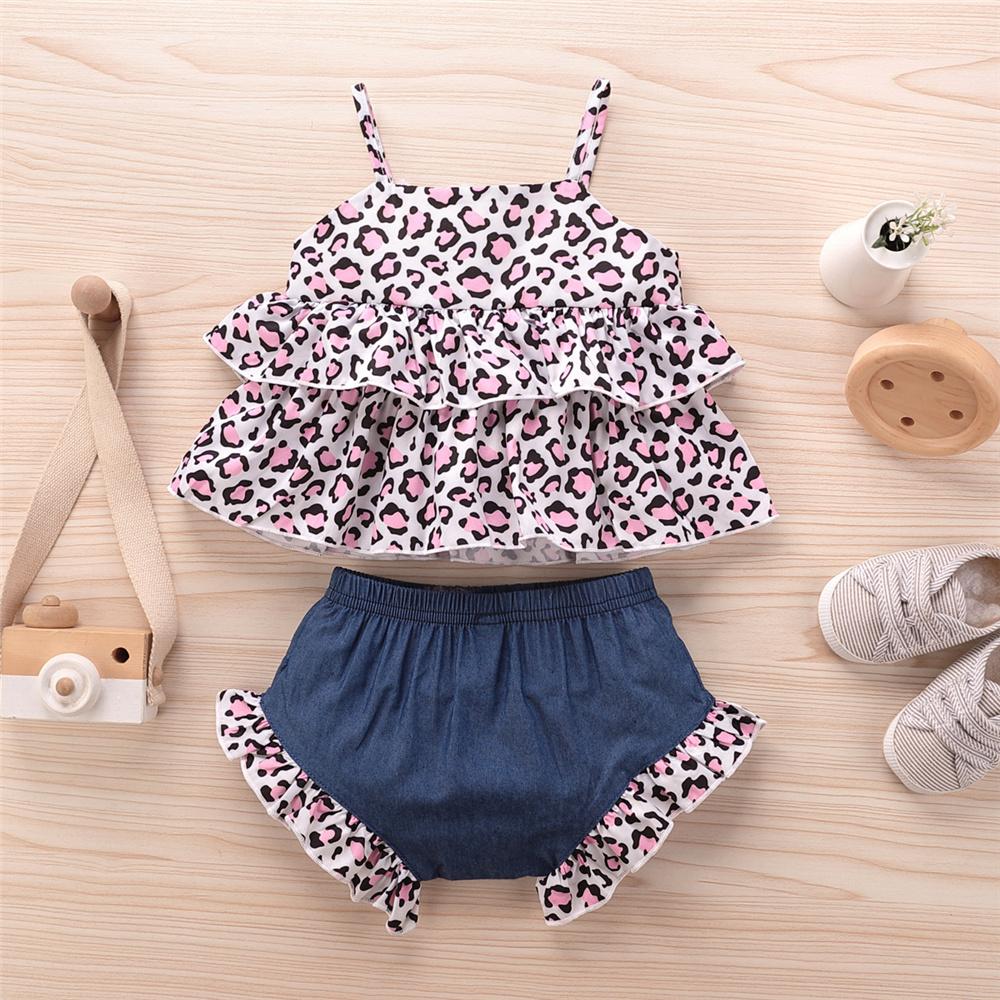 Baby Girls Leopard Printed Tank Top & Shorts Buy Baby clothing Wholesale - PrettyKid