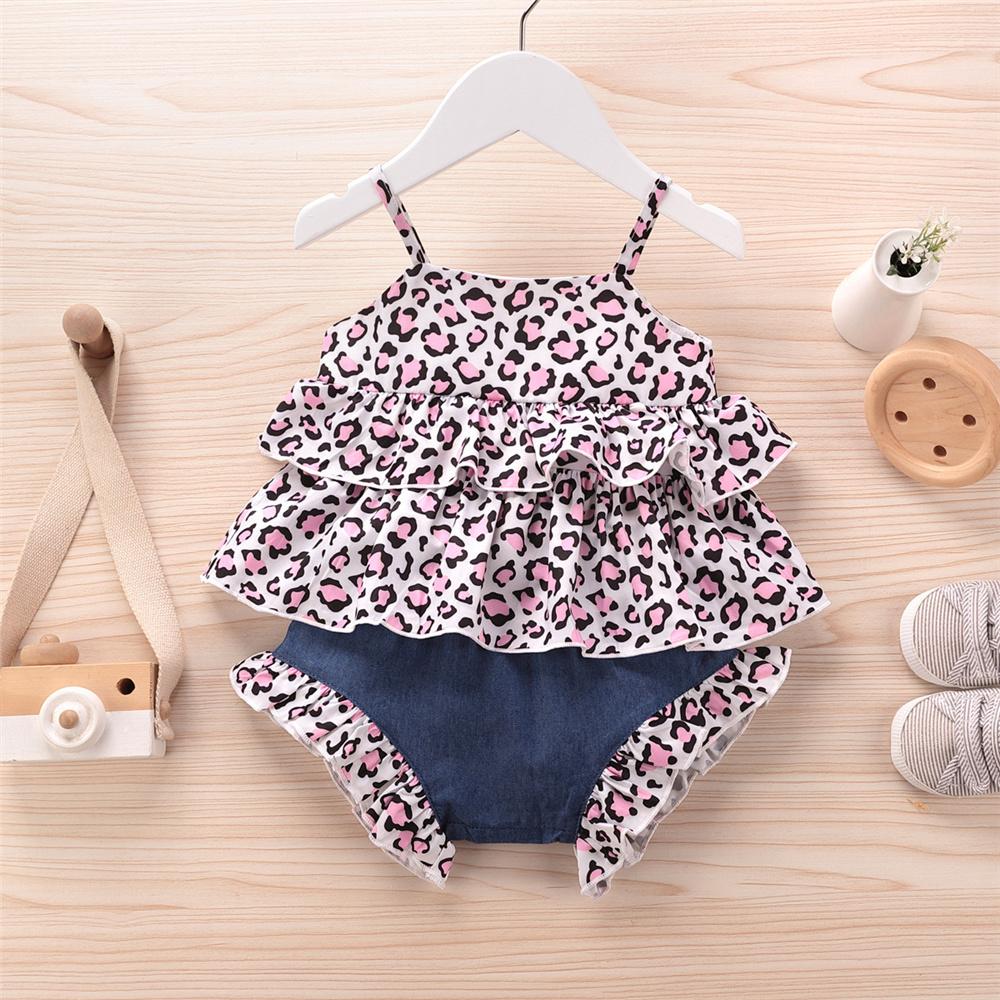 Baby Girls Leopard Printed Tank Top & Shorts Buy Baby clothing Wholesale - PrettyKid