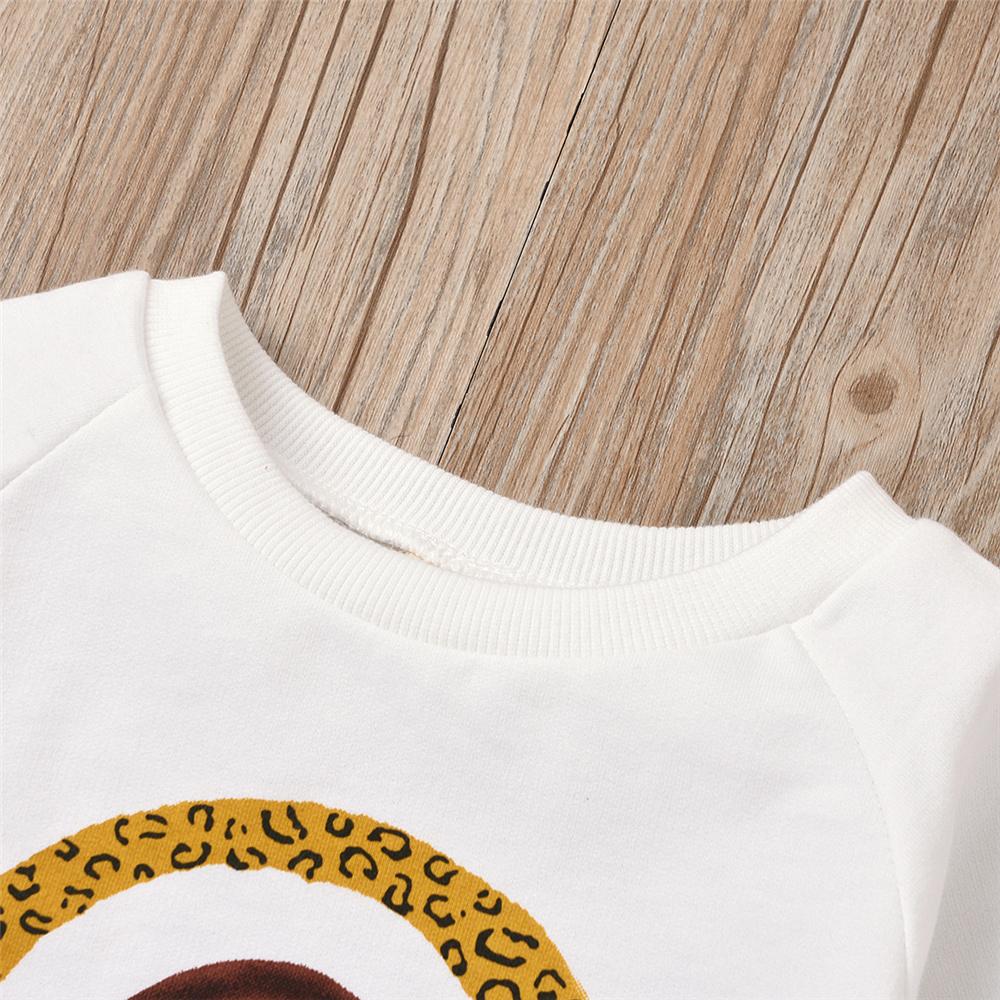 Girls Leopard Rainbow Long Sleeve T-shirt Girls Clothing Wholesale - PrettyKid