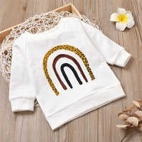 Girls Leopard Rainbow Long Sleeve T-shirt Girls Clothing Wholesale - PrettyKid