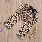 Baby Girls Leopard Ruffle Long Sleeve Top & Pants & Headband Wholesale - PrettyKid