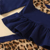 Girls Leopard Ruffled Long Sleeve Top & Pants Girls Clothing Wholesalers - PrettyKid
