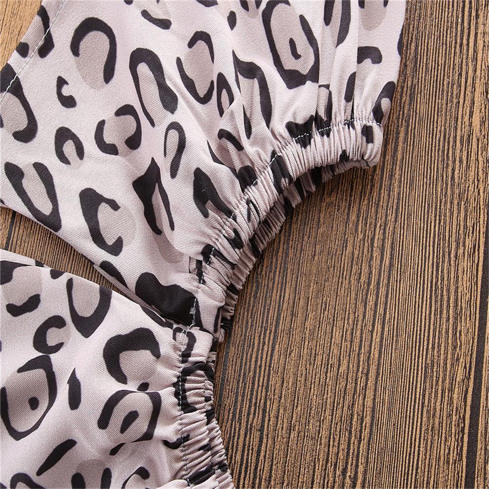 Girls Leopard Short Sleeve Off Shoulder Top & Ripped Jeans & Headband Wholesale Girl Boutique Clothing - PrettyKid