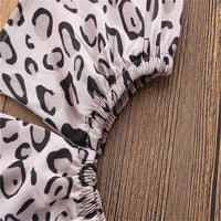 Girls Leopard Short Sleeve Off Shoulder Top & Ripped Jeans & Headband Wholesale Girl Boutique Clothing - PrettyKid