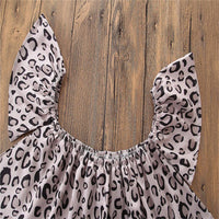 Girls Leopard Short Sleeve Off Shoulder Top & Ripped Jeans & Headband Wholesale Girl Boutique Clothing - PrettyKid