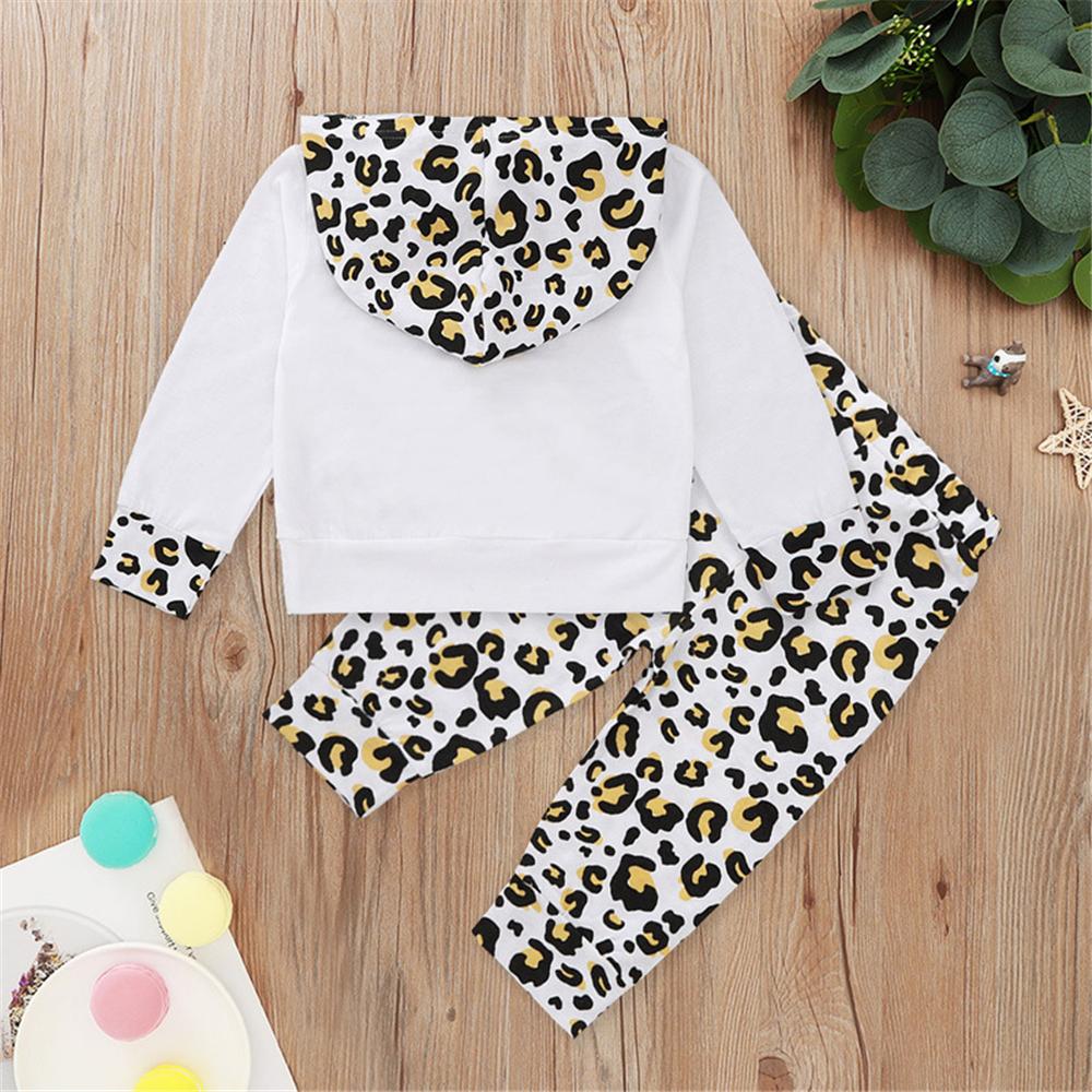 Baby Girls Leopard Stylish Hooded Top & Trousers Baby Wholesales - PrettyKid