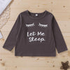 Unisex Let Me Sleep Printed Long Sleeve Pajamas Suit Wholesale Children - PrettyKid