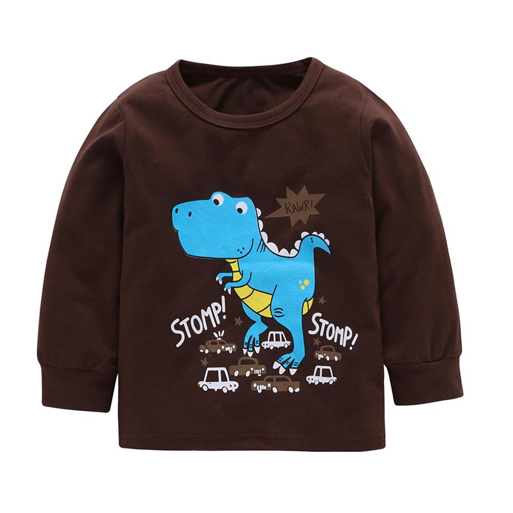 Boys Letter Cartoon Dinosaur Printed Tops & Pants Boys Clothes Wholesale - PrettyKid