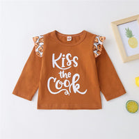 Baby Girls Letter Cartoon Printed Long Sleeve Top & Pants Wholesale Baby - PrettyKid