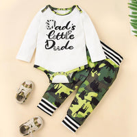 Baby Unisex Letter Cartoon Printed Romper & Pants Baby Wholesale Clothing - PrettyKid