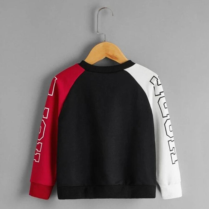 Toddler Unisex Letter Color Block Crew Neck Top Wholesale Children - PrettyKid
