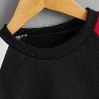 Toddler Unisex Letter Color Block Crew Neck Top Wholesale Children - PrettyKid